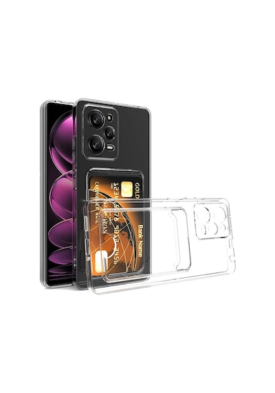 Redmi Note 12 Pro 5g Kılıf Kartlıklı Şeffaf Setra Clear Silikon Kapak - Renk Renksiz Renksiz