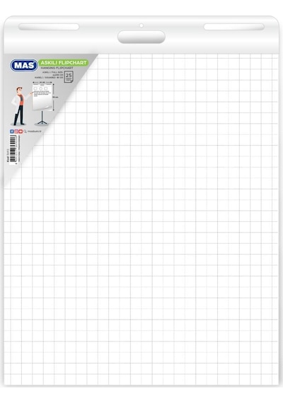 Mas Flipchart Kağıdı 64 x 90 Askılı Kareli 25 Yaprak 3692
