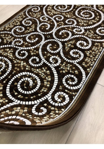 Saray Halı Doğadan 10910 V 100X200 Kahve Taşlı 2 Metre Yolluk !