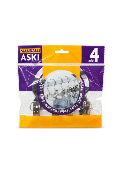 4 Lü Mandallı Metal Askı Pantolon, Etek, Çorap, Şapka Ve Havlu Askısı Ürün Açıklaması: Şeffaf