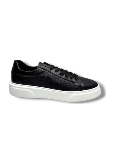 Dacfy Hakik Deri Erkek Sneaker Ayakkabı Ckr01069 Siyah - Beyaz