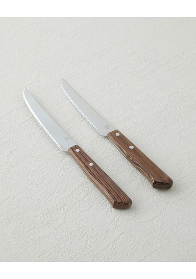 Iron Slice Paslanmaz Çelik 2'li Bıçak 11 Cm Kahverengi