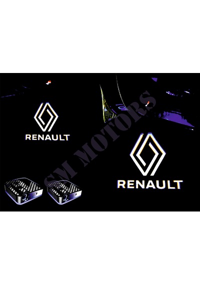 Renault Araçlar Için Pilli Yapıştırmalı Kapı Altı Led Logo