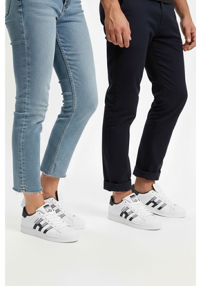Letao Unisex Beyaz Sneaker İstiridye Burun Günlük Ayakkabı - Rahat Taban Beyaz - Lacivert Letao Unisex Beyaz Sneaker İstiridye Burun Günlük Ayakkabı - Rahat Taban Beyaz - Lacivert