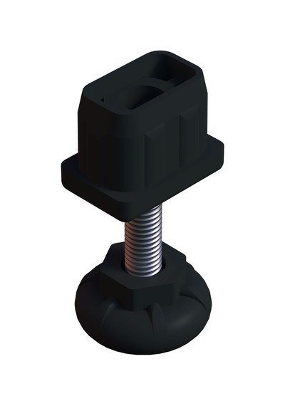 Cateksss 20x30 Mm Plastik Rotil Ayak - Profil Ayağı Tezgah Ayarlı Ayak Siyah - 22 Li Paket