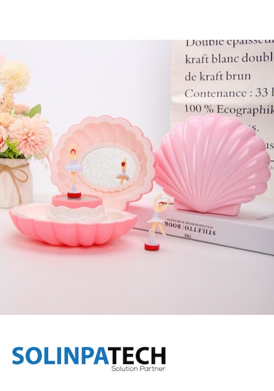 Pembe Balerinli İstiridye Kabuk Takı Ve Hediyelik Müzik Kutusu