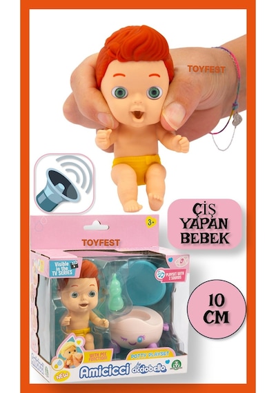 Su İçip Ciş Yapan Müzikli Klozet Tuvalet Ciciobello Amiccici Bebek - Eğitici Oyuncak - 10 Cm - James
