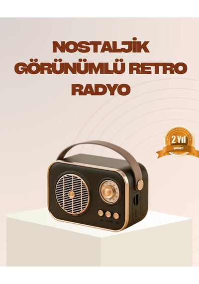 Hubrendy  Retro Bluetooth Radyo Nostaljik Tasarım, Tf Kart Ve Usb Destekli