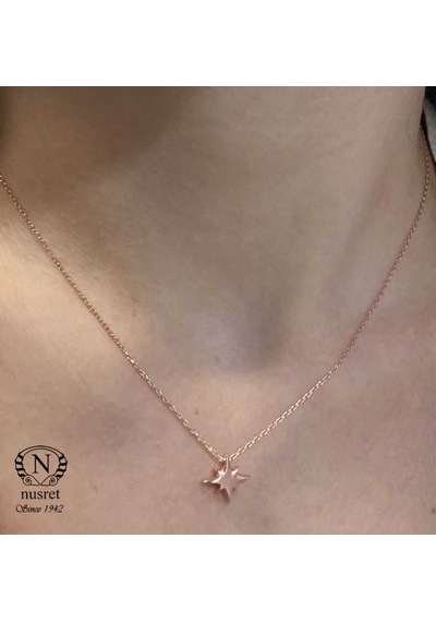 Nusret 925 Ayar Gümüş Kuzey Kutup Yıldızı Kolye 148232851