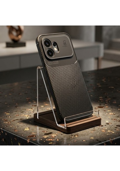 Honor 600 Uyumlu Kılıf Karbon Tasarım Kamera Korumalı Silikon Telefon Kılıfı Kapak Siyah