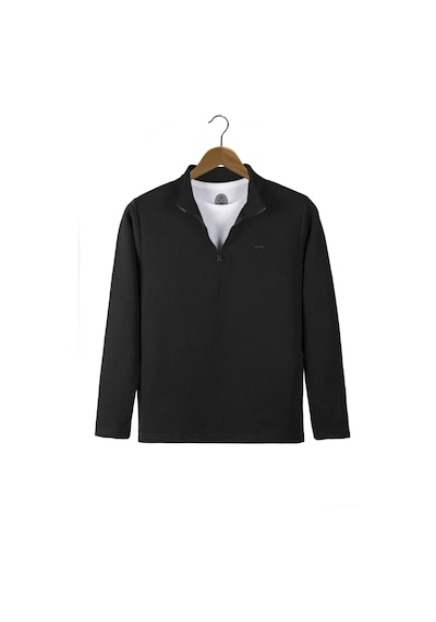Terapi Men Erkek Siyah Rahat Kalıp Yarım Fermuarlı Bato Yaka Basic Sweatshirt 21k-5200179-2. Siyah Terapi Men Erkek Siyah Rahat Kalıp Yarım Fermuarlı Bato Yaka Basic Sweatshirt 21k-5200179-2. Siyah