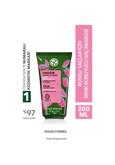 Yves Rocher Renk Koruyucu Saç Maskesi - Boyalı Saçlar / Couleur - Vegan -200ml