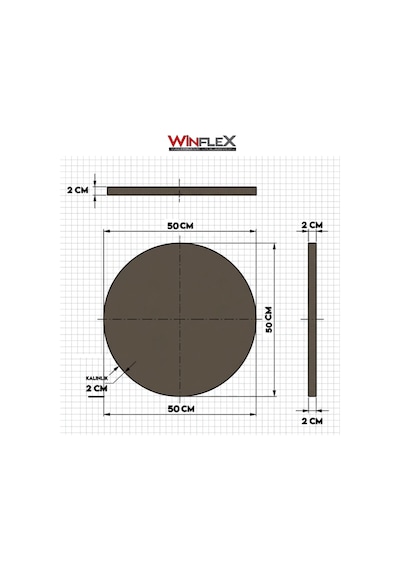 Winflex 50x50 Cm Daire Kumaş Kaplı Akustik Panel 1 Adet Turuncu
