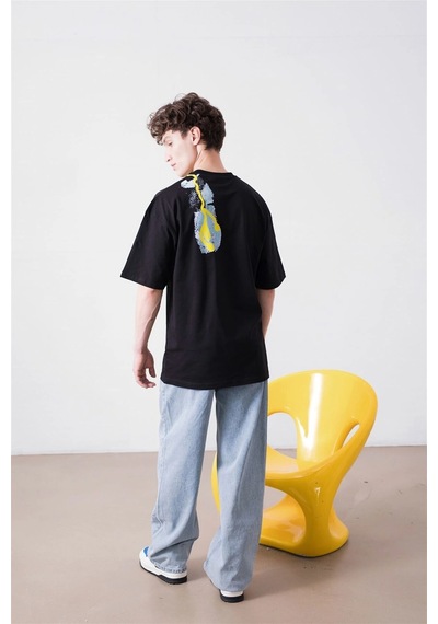Startmore Unisex Cactus Trails Siyah Tshirt Siyah
