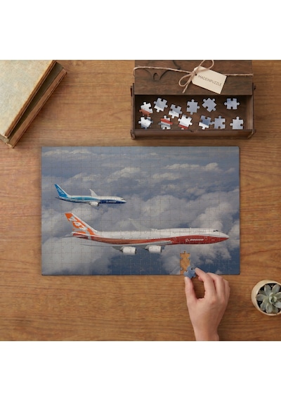 Gökyüzünde Yolcu Uçakları Tasarımı 240 Parça Ahşap Puzzle Ahşap Kutuda Mpy20281