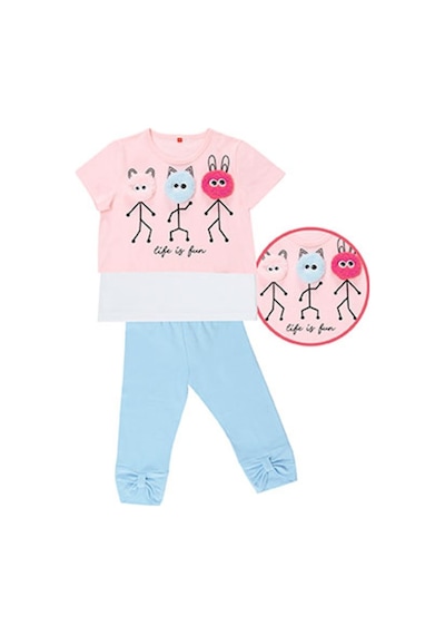 Denokids Life Is Fun Tayt Takım Çok Renkli