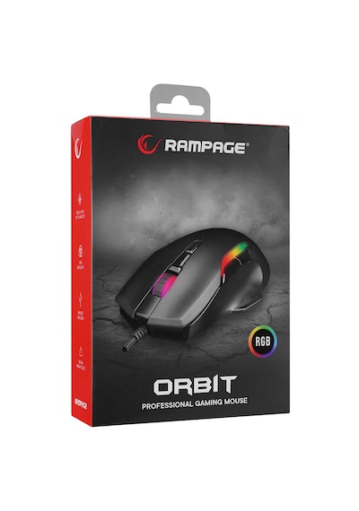Rampage SMX-R45 ORBIT RGB Ledli Makrolu 6400 DPi Drag Click Gaming Pro Oyuncu Mouse