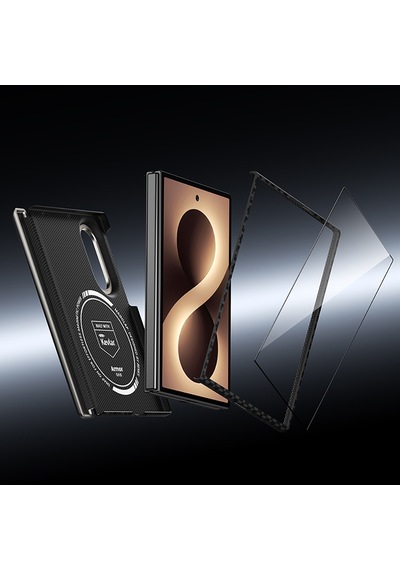 Galaxy Z Fold 8 Benks Armorair Armorgrid Grand Combo Üçlü Aksesuar Seti Karbon Kapak + Film Siyah