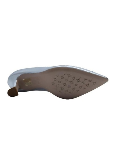 Poletto Hakiki Deri Gumus Ayakkabı Stiletto 9841 103-1178 GUMUS