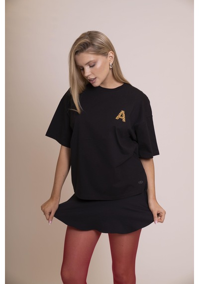 Afloow Muse Oversize Siyah Tişört %100 Pamuk Ön Leopar A Harfi Detaylı, Sırtı Büyük Leopar Baskılı, Rahat Ve Şık Tasarım Unisex Günlük T-shirt Siyah Afloow Muse Oversize Siyah Tişört %100 Pamuk Ön Leopar A Harfi Detaylı, Sırtı Büyük Leopar Baskılı, Rahat Ve Şık Tasarım Unisex Günlük T-shirt Siyah