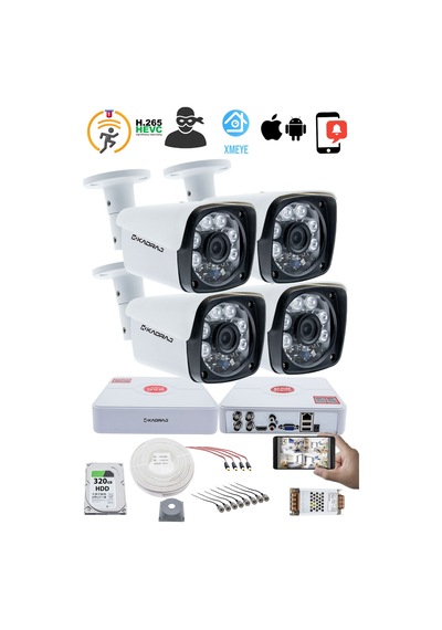 4 Kameralı Set Kadraj 5mp Sony Seculensli 1080p Full Kdj-4s-6al-m