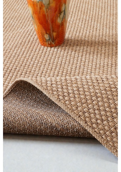 Doğal Jüt Görünümlü Düz Dokuma Kilim Minimal & Zamansız Tasarım Bej Bej