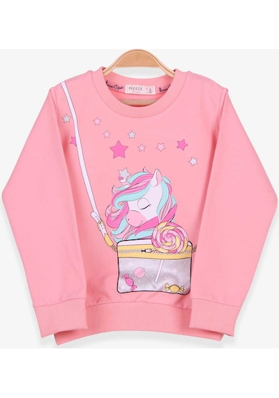 Breeze Kız Çocuk Sweatshirt Unicorn 2-6 Yaş, Somon (541263961)