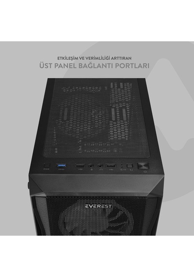 4x Rgb Fanlı Gaming Bilgisayar Kasası - Yüksek Hava Akışı, Modern Tasarım, Sessiz Fan