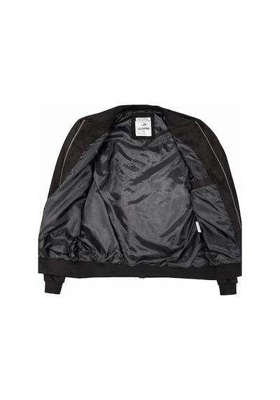 Plus Scorpion Erkek Süet Mont Ceket Fermuarlı, Bomber Kesim, Slim Fit Siyah
