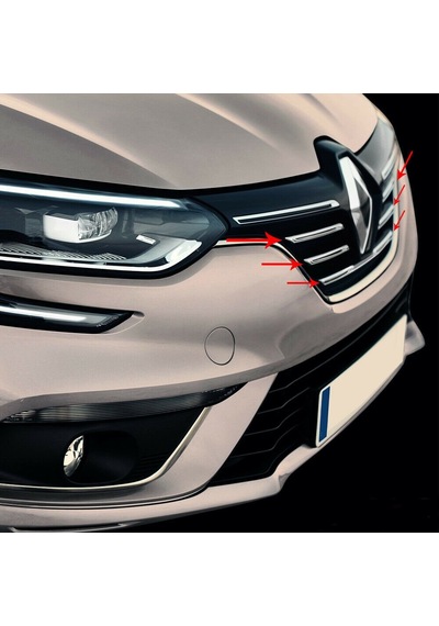 R. Megane 4 Sedan Krom Ön Panjur 5Prç 2016-2020 Arası P.Çelik