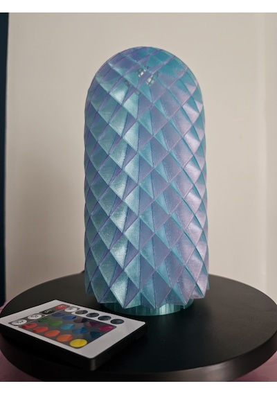 Modern Dekoratif Masa Lambası Ve Gece Lambası - 16 Renk Rgb Kumandalı - 3d Tasarım Frozen & Antik Serisi Mavi