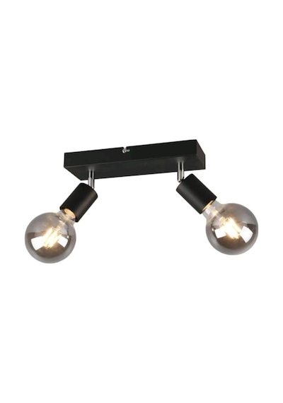 Rsylight Retro Metal Modern Spor 2 Li Mafsallı Siyah Spot Avize Beyaz