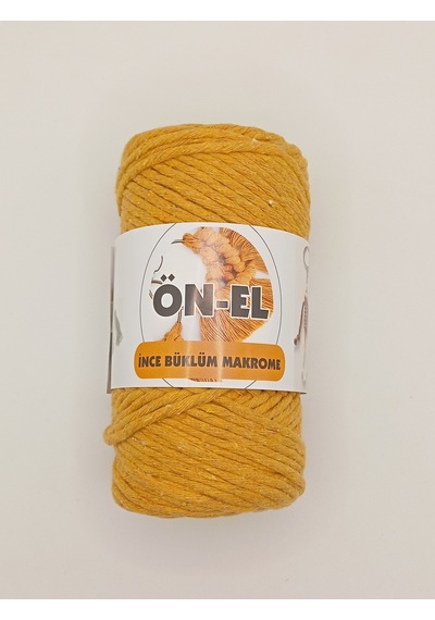 Ön-el Büklüm Taranabilir Makrome İpi - 250 Gr - Hardal