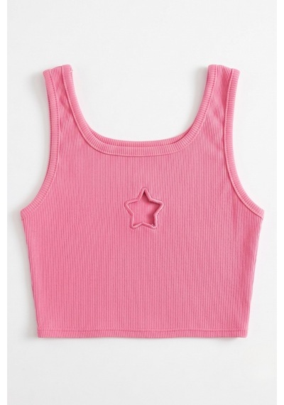 Le Mabelle Pembe Yıldız Nakışlı Fitilli Askılı Kız Çocuk Crop Bluz - Cindy Pembe
