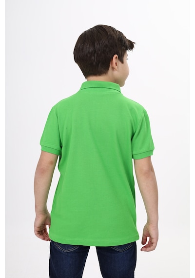 Toontoy Kids Toontoy Unisex Polo Yaka Düğmeli Uzun Kısa Tişört Fıstık Yeşili