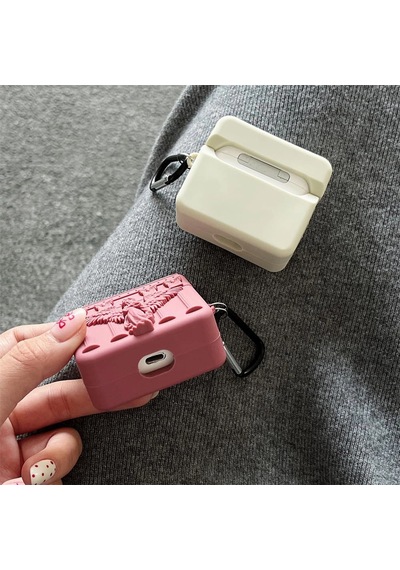 Caseonn Apple Uyumlu AirPods 2/1. Nesil Kılıf Antik Melek Bordo