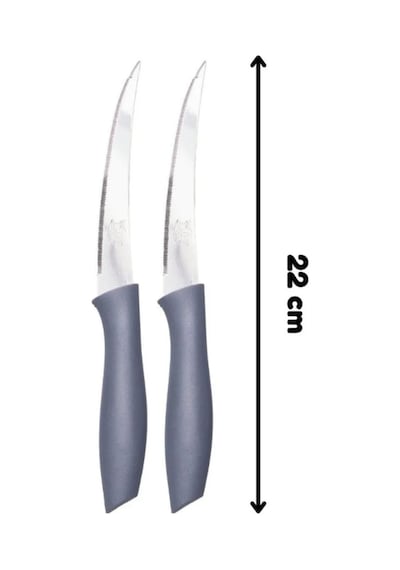 Sebze Ve Meyve Bıçağı, Çelik, Siyah, Lazer Kesim Tırtıklı Uç, 22 Cm, 6 Adet Diğer