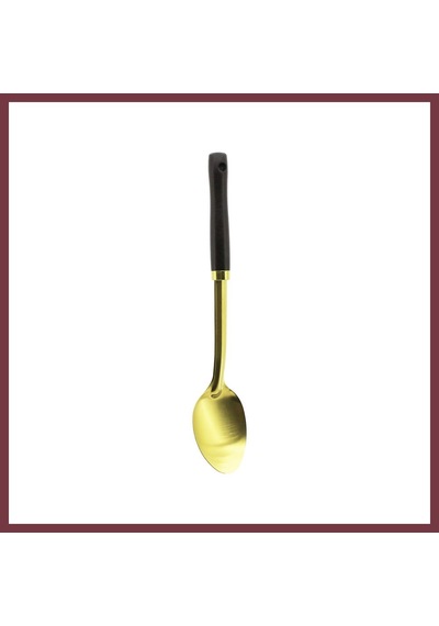 Storeşahin Ahşap Saplı Metal Servis Kaşığı Altın Renk Shn0720