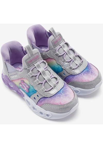 Skechers İnfinite Heart Lights Küçük Kız Çocuk Gri Işıklı Spor Ayakkabı 303755n Smlt Gri