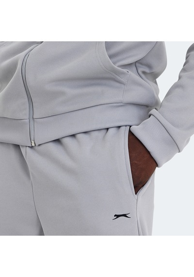 Slazenger RICH Erkek Fermuarlı Kapüşonlu Cepli Gri Eşofman Takımı