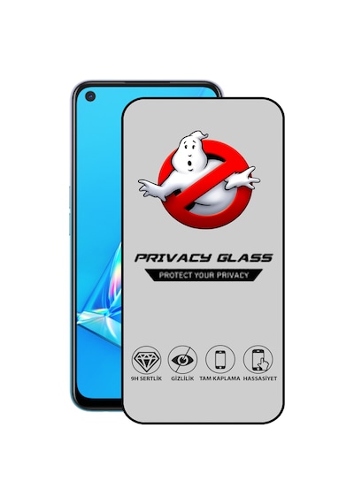 Oppo A72 ile Uyumlu Tam Kaplayan Gizli Hayalet Temperli Ekran Koruyucu Cam