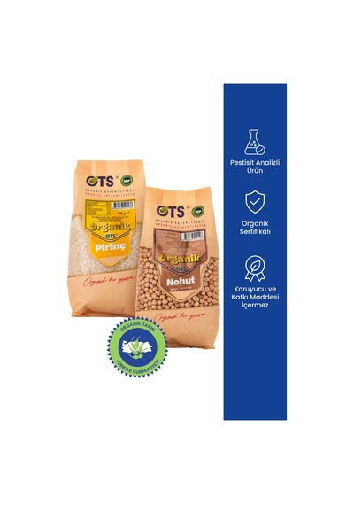Ots Organik Nohut & Pirinç Seti 2 X 750 G Organik Sertifikalı, Pestisit Analizli