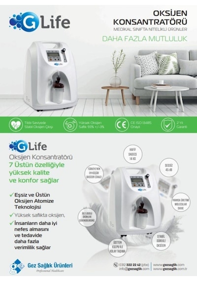 Oksijen Konsantratörü 5lt Glife Oksijen Konsantratörü 5lt Glife