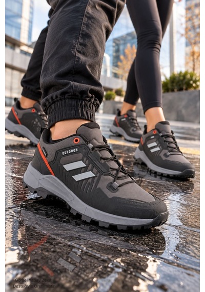 Muggo Torvex Kalın Taban Bağcıklı Kışlık Unisex Outdoor Trekking Bot Füme