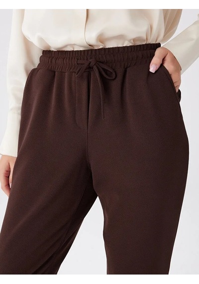 Faik Sönmez Comfort Fit Krep Örme Kadın Pantolon Bw27pnt002 Kahve