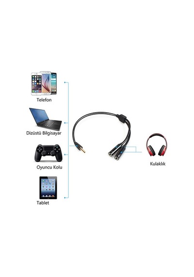 S-Link Sl-302Ms 3.5Mm Splitter Mik. Speaker Kablo