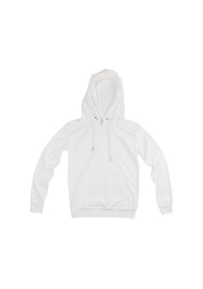 Sublimasyon Cepli Kapşonlu Pamuk Polyester Unisex Sweatshirt - Çocuk Beyaz
