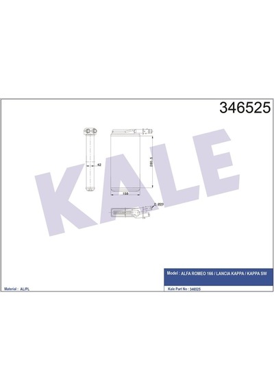 Kale Kalorifer Radyatoru Mekanik Alfa Romeo 166 / Lancıa Kappa / Kappa Sw Klr-346525