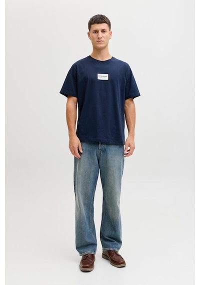 Jack & Jones Jjfrank Erkek Tişört Bisiklet Yaka Kısa Kollu Lacivert