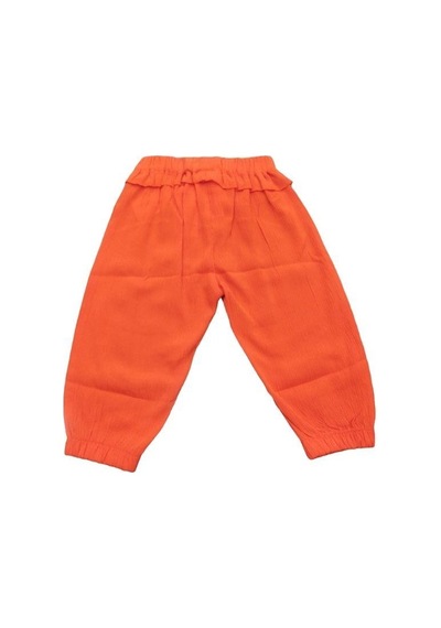 Çikoby Kız Bebek Fiyonk Detaylı Yazlık Pantolon-13872 Turuncu